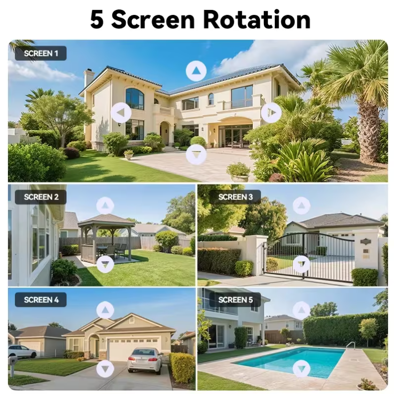 Camera Supraveghere WiFi cu 5 Lentile, 25 MP, Camere Rotative 360°, 4K Ultra HD, PTZ, Viziune Nocturna Color, Detectare Umana, Zoom 10X Digital, Audio Bidirectional, Alarma, IP66, Card Memorie 64GB In [8]