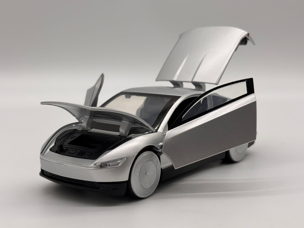 Automacheta Tesla Cybercab, 15 cm, Functie Pull-Back, Uși Mobile, Faruri si Stopuri Luminate [7]