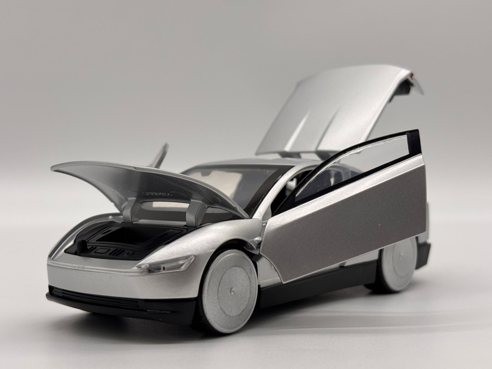 Automacheta Tesla Cybercab, 15 cm, Functie Pull-Back, Uși Mobile, Faruri si Stopuri Luminate [13]