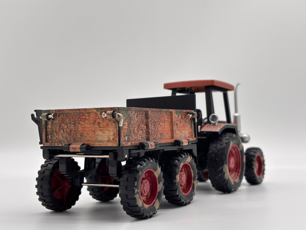 Tractor Agricol Metalic cu Remorcă – 26 cm | Detalii Realiste, Construcție Solidă, Remorcă Detașabilă [13]
