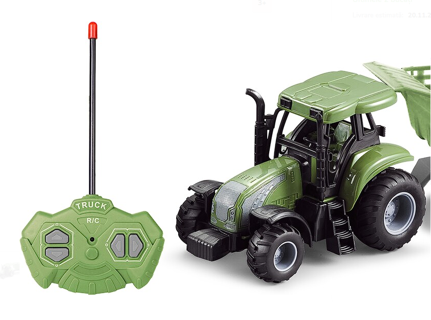 Tractor cu Telecomandă R/C Fermier, 32 cm, cu Remorcă, Sunete Realiste și Design Detaliat [3]
