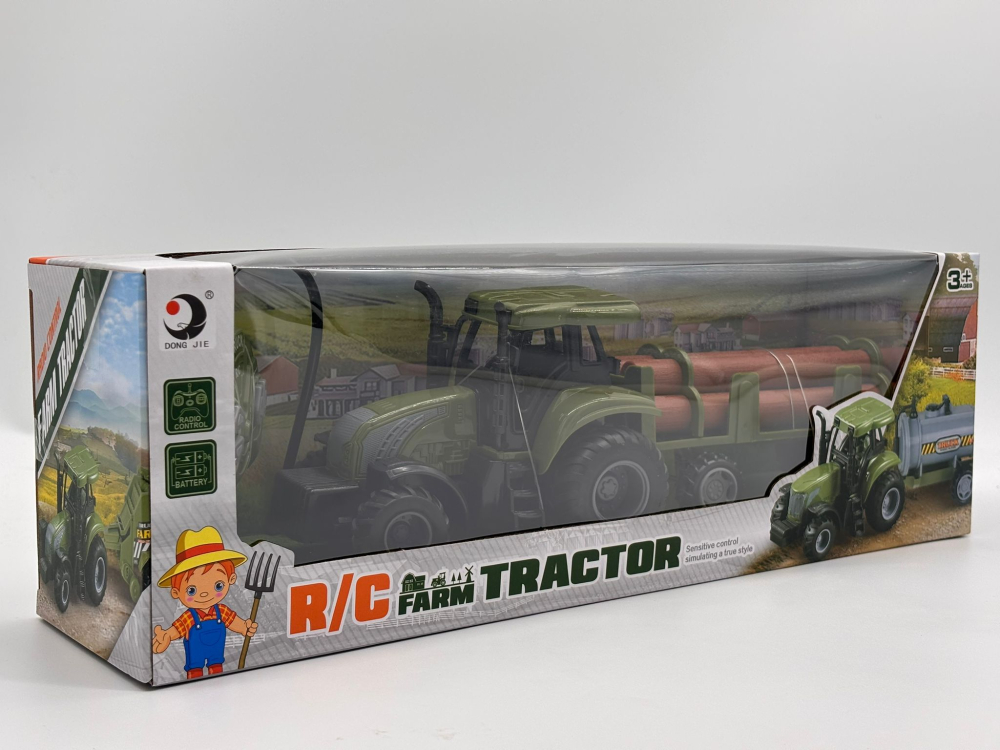 Tractor cu Telecomandă R/C Fermier, 32 cm, cu Remorcă, Sunete Realiste și Design Detaliat [8]