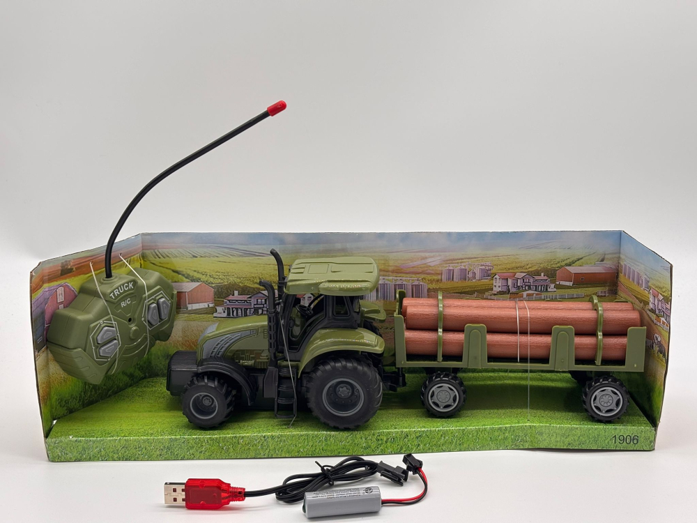 Tractor cu Telecomandă R/C Fermier, 32 cm, cu Remorcă, Sunete Realiste și Design Detaliat [7]