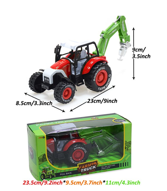 Tractor din Metal cu Funcție Pull-Back, 26 cm, Elemente Mobile, Design Realist pentru Joacă și Colecție [3]