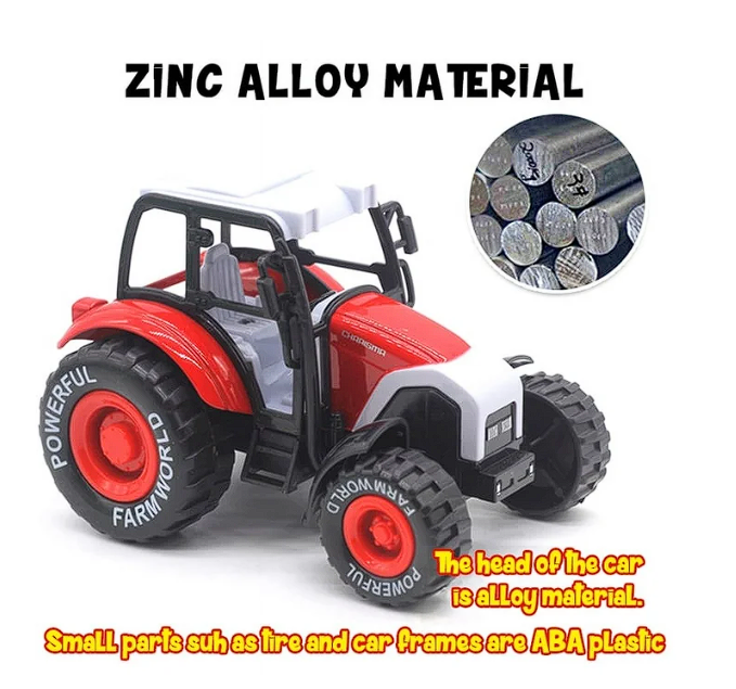 Tractor din Metal cu Funcție Pull-Back, 26 cm, Elemente Mobile, Design Realist pentru Joacă și Colecție [8]