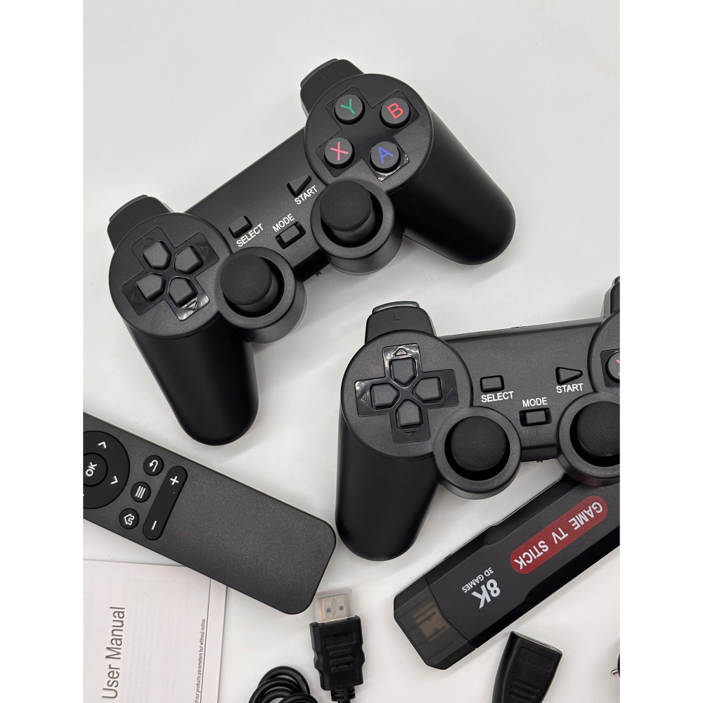 TV Stick Android 8K Ultra HD + HDR + Consola de Jocuri Retro & Moderne – Google Assistant, Chromecast, 10.000+ Jocuri, 2 Joystick-uri Wireless, Telecomanda cu Functie Mouse, HDMI, Netflix, YouTube [17]