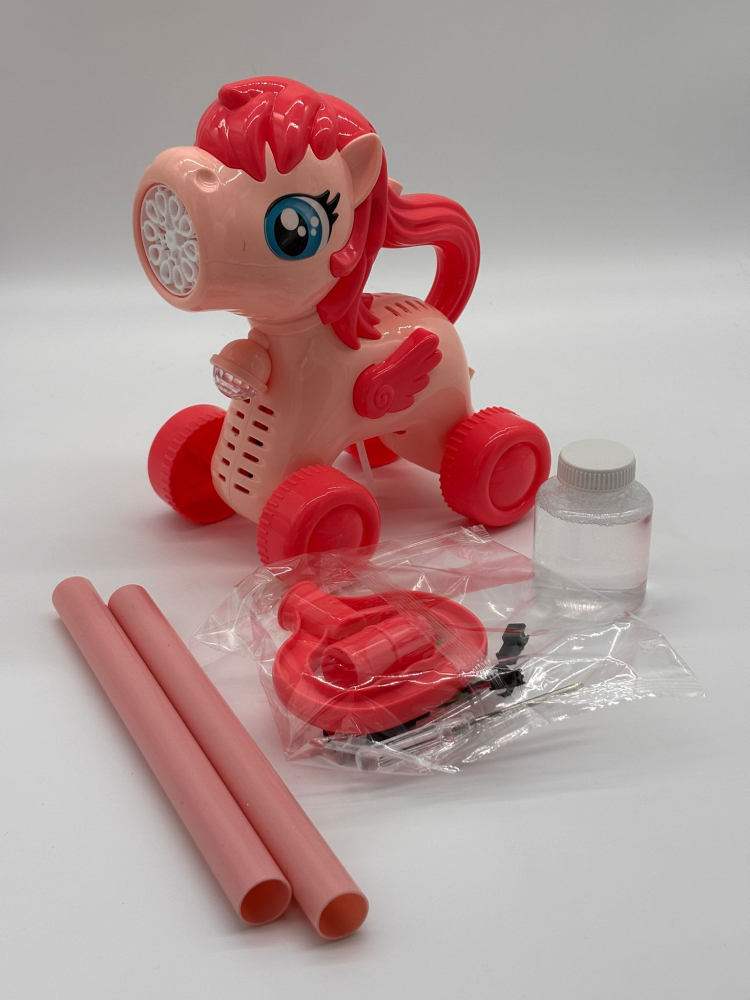 Unicorn / Girafa Electrică 2 în 1 – Antemergător și Mașină de Bule cu Lumini, Reîncărcabilă, Accesorii Incluse [10]