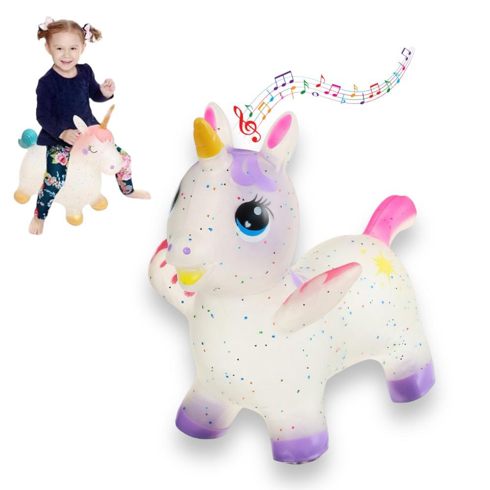 Unicorn Gonflabil si Transparent, din Cauciuc, cu Lumina si Muzica, Mov [2]