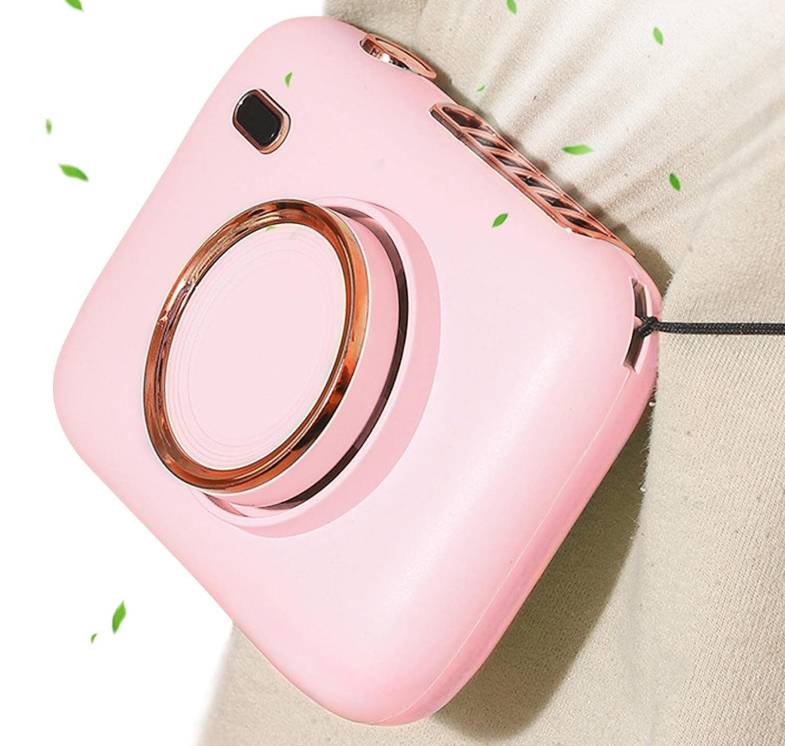 Ventilator Portabil Design Cameră Foto – 3 Trepte de Viteză, Cu Agățătoare de Gât & Cablu Încărcare Inclus [2]