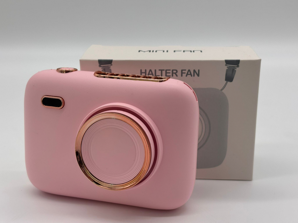 Ventilator Portabil Design Cameră Foto – 3 Trepte de Viteză, Cu Agățătoare de Gât & Cablu Încărcare Inclus [11]