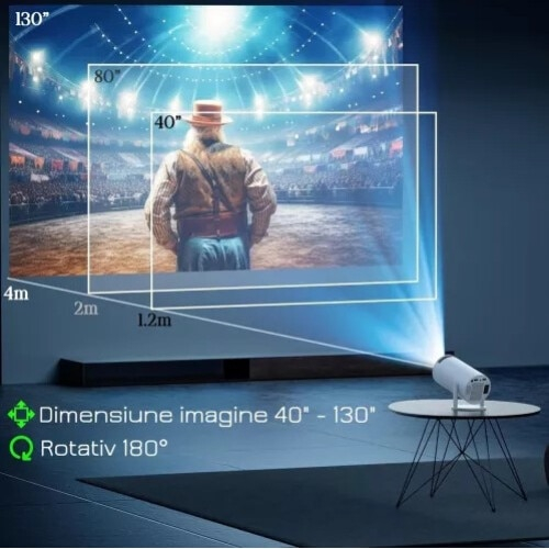 Videoproiector Portabil Smart M300 MAX, 9000 Lumeni, 260 ANSI, Suport 4K Ultra HD, Android TV 11, Auto Corectie Imagine, Wi-Fi 2.4/5 GHz, Bluetooth 5.0., Difuzor Incorporat, 1028 Jocuri Preinstalate, [16]