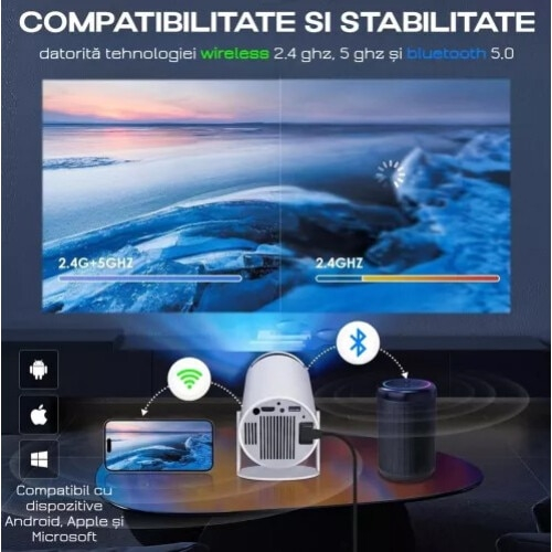 Videoproiector Portabil Smart M300 MAX, 9000 Lumeni, 260 ANSI, Suport 4K Ultra HD, Android TV 11, Auto Corectie Imagine, Wi-Fi 2.4/5 GHz, Bluetooth 5.0., Difuzor Incorporat, 1028 Jocuri Preinstalate, [13]