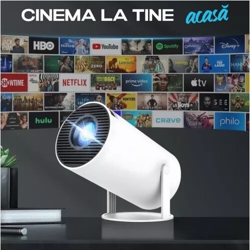 Videoproiector Portabil Smart M300 MAX, 9000 Lumeni, 260 ANSI, Suport 4K Ultra HD, Android TV 11, Auto Corectie Imagine, Wi-Fi 2.4/5 GHz, Bluetooth 5.0., Difuzor Incorporat, 1028 Jocuri Preinstalate, [3]