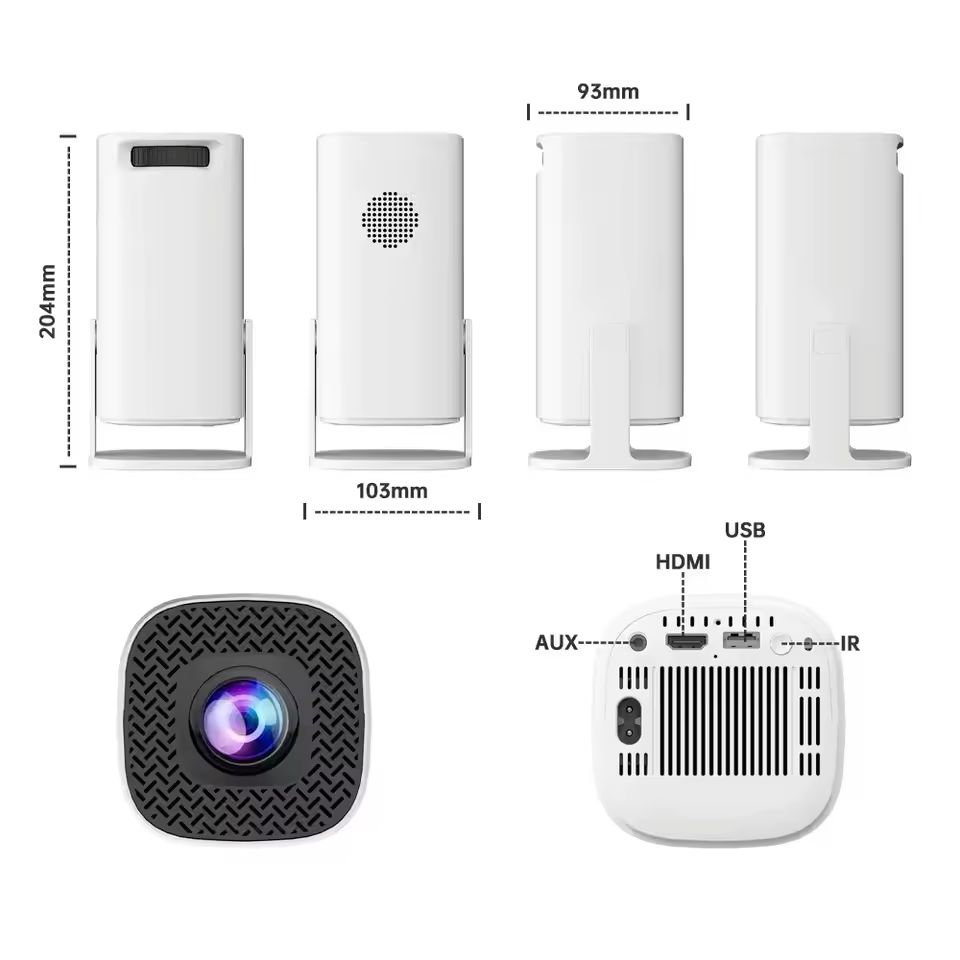 Videoproiector Smart Portabil P30 MAX, Android TV, 7000 Lumeni, 450 ANSI, Suport 4K, Wi-Fi 5G, Bluetooth, Auto Corecție, Difuzor, 10000 Jocuri Retro [10]