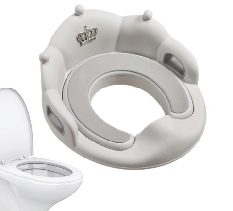Baby Shop - Colac Toaleta Copii cu Spatar si Manere, Adaptor WC Copii Antiderapant 40 cm, Scaun Toaleta Copii