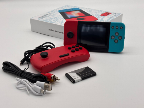 Consolă Portabilă Jocuri Retro – Conectare AV la TV,  Controler pentru 2 Jucători, Ecran 2.8” HD Color, 500 Jocuri Incluse, Baterie Reîncărcabilă 800mAh [8]