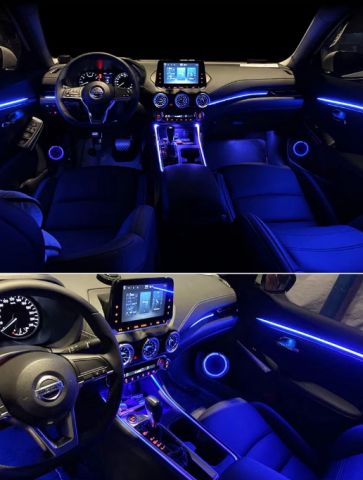 Bandă LED RGB USB 1.2m – Iluminare Ambient Interior Auto, Control prin Aplicație & Telecomandă, Kit Complet de Montare Inclus [2]
