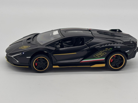 Automachetă Lamborghini Sian, din Metal, 1:32, Funcție Pull-Back, Uși și Capotă Deschizătoare, Sunete și Lumini, 16 cm [9]