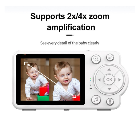 Baby Monitor Video 2.4GHz fara WiFi cu Camera si Ecran 7 cm, Viziune Nocturna HD, Detectare Plans, Monitorizare Temperatura, Comunicare Bidirectionala, Alarmă pentru hrănire, Muzica pentru Bebelu [10]
