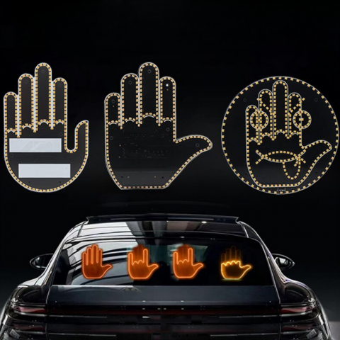 Mana Lumină LED cu Emoji și Gesturi pentru Lunetă – Control Wireless cu Telecomandă, 14,5 cm, 12 Funcții Animate, cu Benzi Adezive pentru Montaj incluse [1]