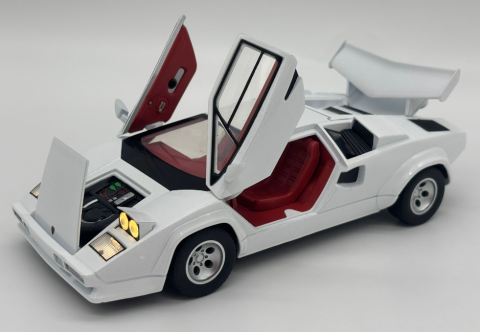 Masina din Metal Lamborghini Countach LP 5000 1:24, 18,5 cm, Se Deschide Complet, Functie Pull Back, Lumini si Sunete, Model Die-Cast de Colectie [4]