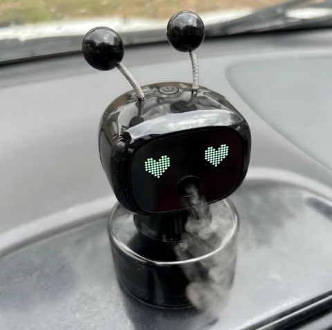 Odorizant Auto Design Robot – Reîncărcabil, Ochi Animati, Parfum Inclus, Fixare pe Bord cu Bandă Specială inclusa [5]