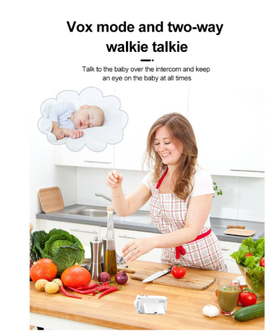 Baby Monitor Video 2.4GHz fara WiFi cu Camera si Ecran 7 cm, Viziune Nocturna HD, Detectare Plans, Monitorizare Temperatura, Comunicare Bidirectionala, Alarmă pentru hrănire, Muzica pentru Bebelu [9]