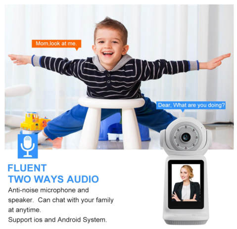 Cameră Video de Supraveghere Inteligentă WiFi, de Interior, Full HD 1080P, Funcție Apel Video, Viziune Nocturnă, Audio Bidirecțional, Suport Cloud și Card TF – Control prin Aplicația V380 PRO [6]