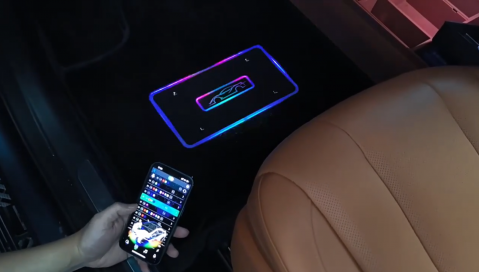 Set 4 Presuri Auto cu Iluminare RGB, Control prin Aplicație BLEDIM2, Model Auto, 28x16 cm, Universal, USB/Priză Auto, Kit Instalare Inclus [5]