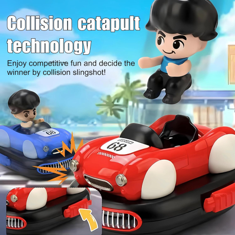 Set 2 Mașinuțe cu Telecomandă – Sunete și Lumini, Control pentru 2 Jucători, Roșie și Albastră,360° Drift, Multiplayer [4]