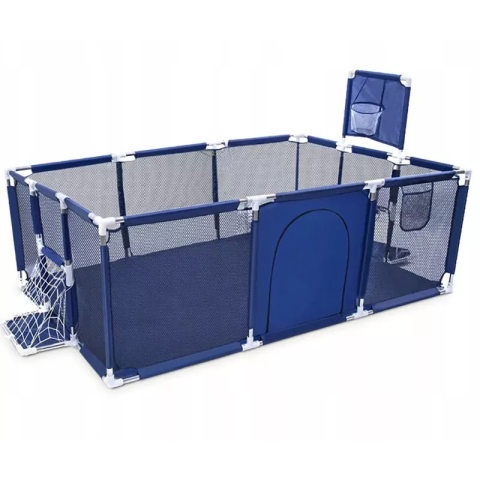 Țarc pentru Bebelusi 180x120x64 cm, Cu 30 de Bile, Mini Coș de Baschet, Poartă de Fotbal, Acces cu Fermoar și Montaj Ușor [10]