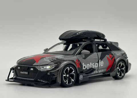 Masina din Metal Audi RS6 Camo 1:32, 15 cm, Functie Pull Back, Usile Capota si Portbagaj Deschizabile, Lumini si Sunete, Automacheta Audi RS6 [10]