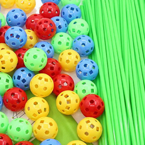 Set de Construcție Forturi pentru Copii, 87 Piese (36 Conectori + 51 Bețe, 31 cm),  Joc Creativ DIY [4]