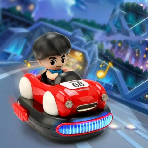 Set 2 Mașinuțe cu Telecomandă – Sunete și Lumini, Control pentru 2 Jucători, Roșie și Albastră,360° Drift, Multiplayer [5]