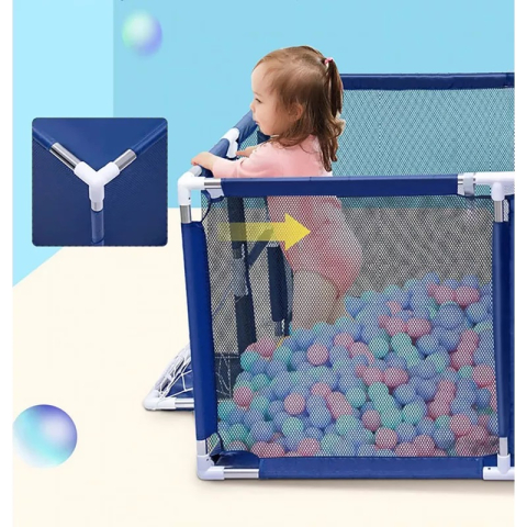 Țarc pentru Bebelusi 180x120x64 cm, Cu 30 de Bile, Mini Coș de Baschet, Poartă de Fotbal, Acces cu Fermoar și Montaj Ușor [11]