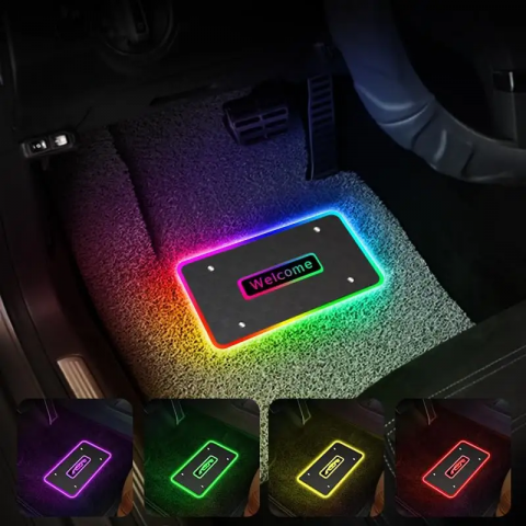 Set 4 Presuri Auto cu Iluminare RGB, Control prin Aplicație BLEDIM2, Model Auto, 28x16 cm, Universal, USB/Priză Auto, Kit Instalare Inclus [2]