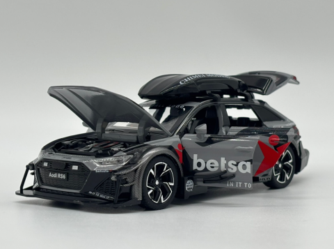 Masina din Metal Audi RS6 Camo 1:32, 15 cm, Functie Pull Back, Usile Capota si Portbagaj Deschizabile, Lumini si Sunete, Automacheta Audi RS6 [7]