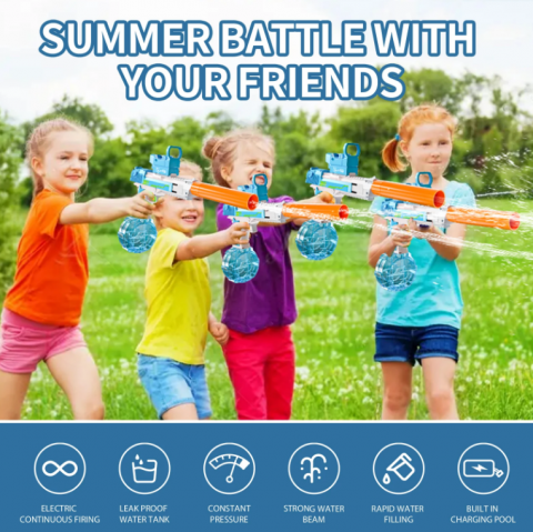 Pistol cu Apă Electric USP – Rezervor, Țintă Atașabilă, Jet Puternic, Tragere Manuală & Continuă [2]