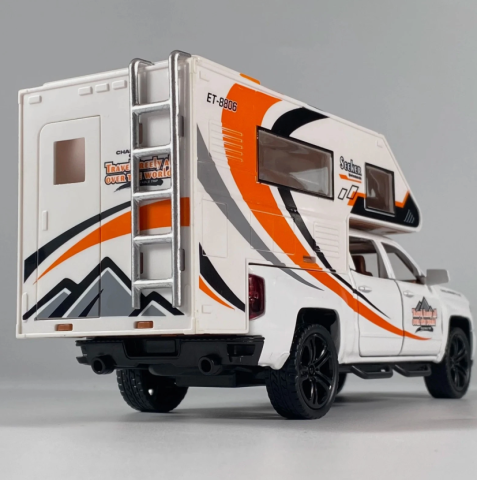 Mașină din Metal Chevrolet Pickup Camper 1:32, 20 cm, Lumini, Sunete, Pullback [2]