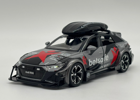 Masina din Metal Audi RS6 Camo 1:32, 15 cm, Functie Pull Back, Usile Capota si Portbagaj Deschizabile, Lumini si Sunete, Automacheta Audi RS6 [4]