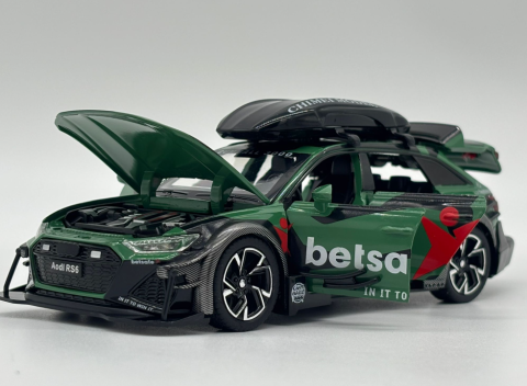 Masina din Metal Audi RS6 Camo 1:32, 15 cm, Functie Pull Back, Usile Capota si Portbagaj Deschizabile, Lumini si Sunete, Automacheta Audi RS6 [3]