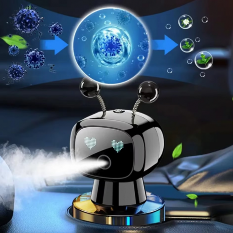 Odorizant Auto Design Robot – Reîncărcabil, Ochi Animati, Parfum Inclus, Fixare pe Bord cu Bandă Specială inclusa [7]