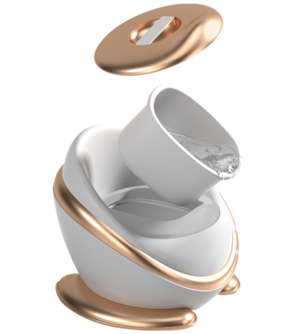 Baby Shop - Olita Copii cu Spatar Ergonomic si Colac Moale din Spuma PU, Vas Detasabil, Baza Antiderapanta, Protectie Anti-Stropire, Design Capsula Spatiala