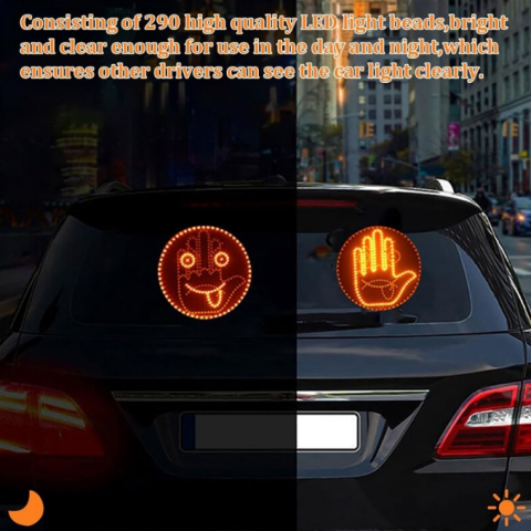 Mana Lumină LED cu Emoji și Gesturi pentru Lunetă – Control Wireless cu Telecomandă, 14,5 cm, 12 Funcții Animate, cu Benzi Adezive pentru Montaj incluse [5]