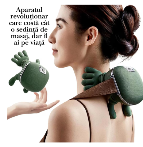 Aparat Masaj Cervical Gat si Umeri 4D cu Incalzire, Fara Fir, Masaj Tip Mana Umana, 3 Moduri, Autonomie pana la 12 Zile, Ideal pentru Relaxare si Dureri Musculare [15]