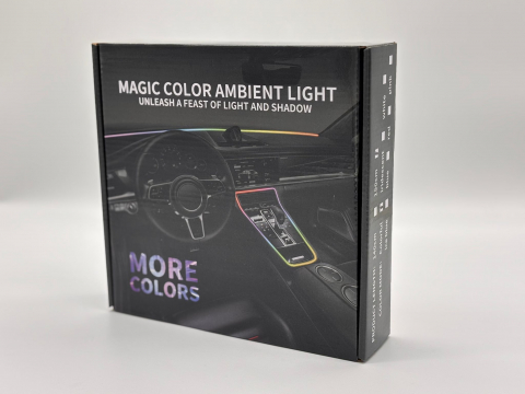 Banda LED Ambient Auto 150 cm – Control din Aplicație, Lumină Dinamică Multicoloră, Sincronizare Muzică & Voce, Montare Discretă la Bord-Parbriz – Kit complet inclus pentru instalare ușoară [8]