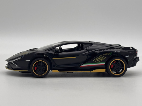 Automachetă Lamborghini Sian, din Metal, 1:32, Funcție Pull-Back, Uși și Capotă Deschizătoare, Sunete și Lumini, 16 cm [12]