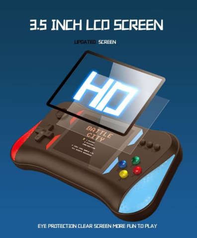 Consolă 2 Jucatori Retro Portabilă cu 500 Jocuri, Joystick pentru 2 Jucători, Conectare TV AV, Baterie Reîncărcabilă, 17.5 cm, Multiplayer [4]