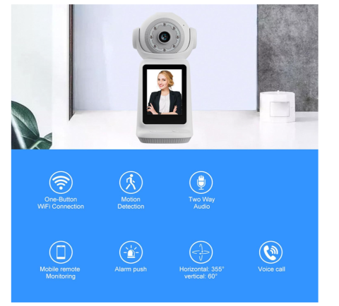 Cameră Video de Supraveghere Inteligentă WiFi, de Interior, Full HD 1080P, Funcție Apel Video, Viziune Nocturnă, Audio Bidirecțional, Suport Cloud și Card TF – Control prin Aplicația V380 PRO [4]