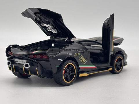 Automachetă Lamborghini Sian, din Metal, 1:32, Funcție Pull-Back, Uși și Capotă Deschizătoare, Sunete și Lumini, 16 cm [13]